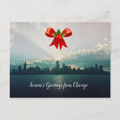 Seasons Greetings from Chicago Holiday Postcard