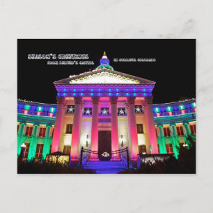 Season's Greetings from Denver Colorado Holiday Postcard