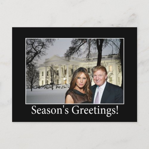 Seasons Greetings from Donald and Melania Holiday Postcard