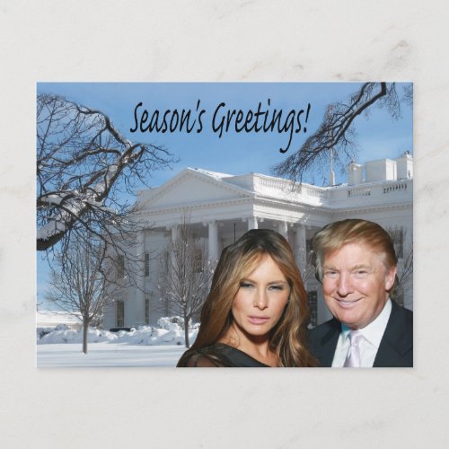 Seasons Greetings from Donald and Melania Postcard