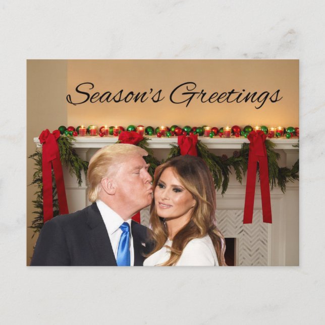 Season's Greetings from Donald and Melania Postcard (Front)
