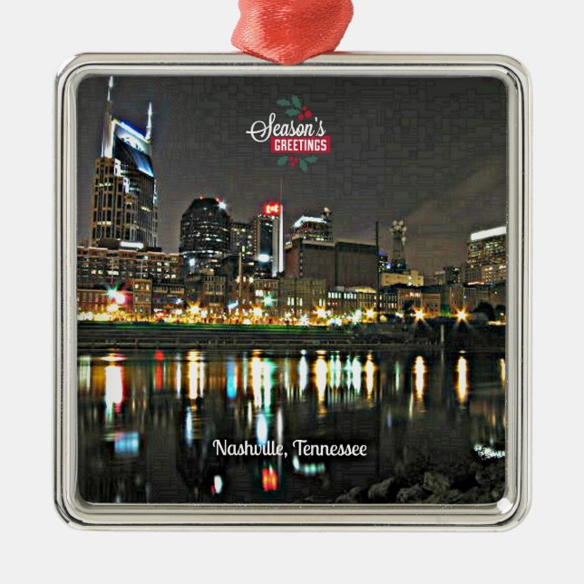 Season's Greetings from Nashville, Tennessee Metal Ornament (Front)