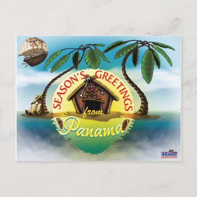 Season's Greetings from Panama Holiday Postcard (Front)