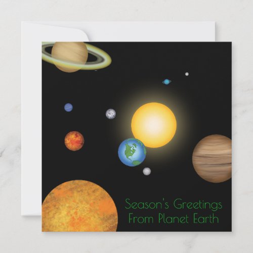 Seasons Greetings From Planet Earth Christmas Holiday Card