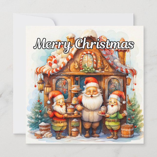 Seasons Greetings From, Santa's Workshop Holiday Card (Front)