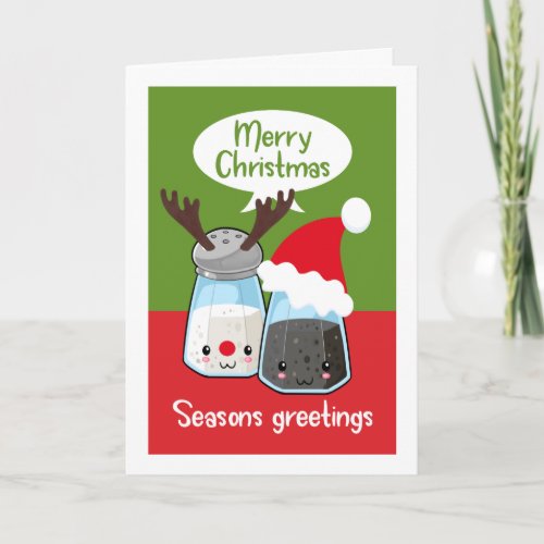Seasons Greetings Funny Salt Pepper Food Themed Card