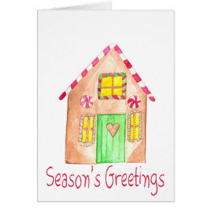 Season's Greetings Gingerbread house Cards