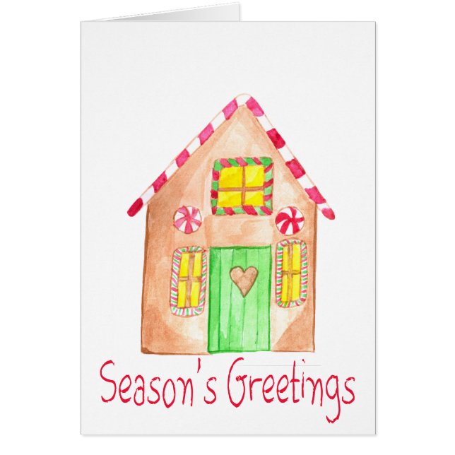 Season's Greetings Gingerbread house Cards (Front)