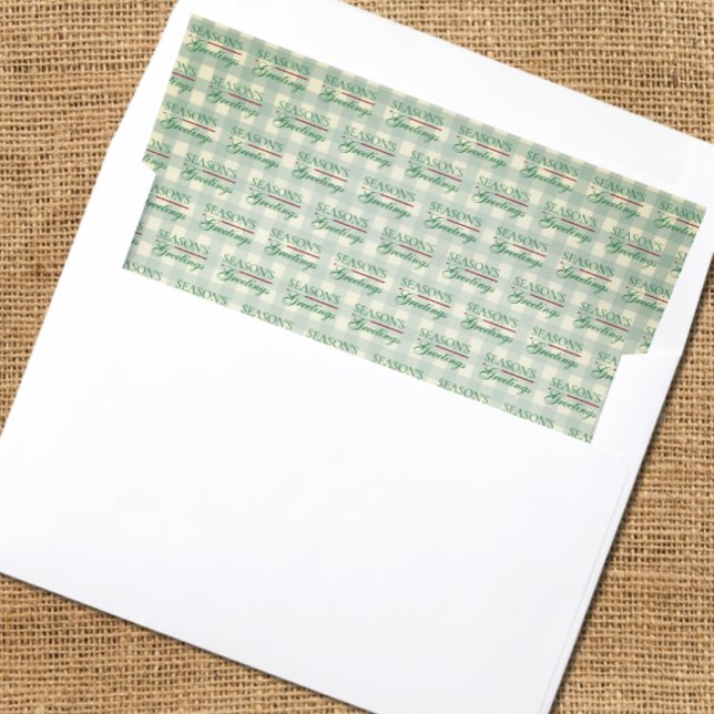 Season's Greetings Gingham Christmas Envelope Liner (Creator Uploaded)
