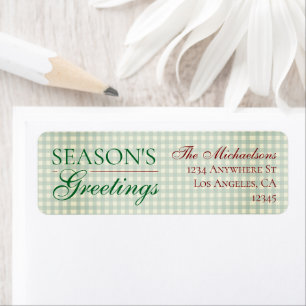 Season's Greetings Gingham Christmas Label