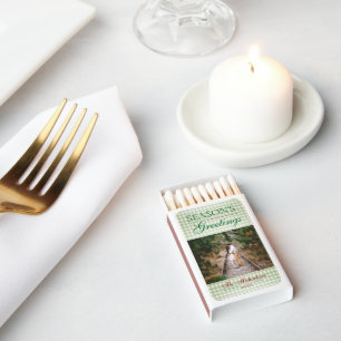 Season's Greetings Gingham Christmas Matchboxes