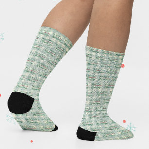 Season's Greetings Gingham Christmas Socks