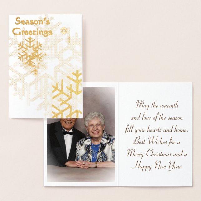 Season''s Greetings Gold Foil Christmas Card (Display)