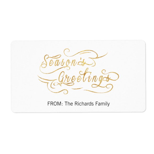Seasons Greetings (GOLD) Label (Front)
