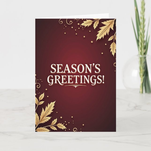 Seasons Greetings Gold Leaf Card (Front)