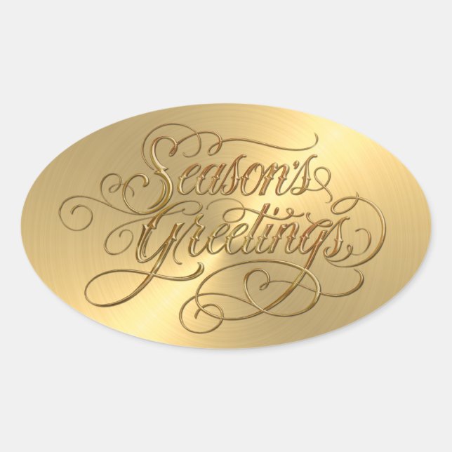 Season's Greetings Gold Sticker Embossed Look (Front)
