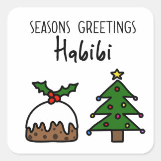 Seasons Greetings Habibi Square Sticker