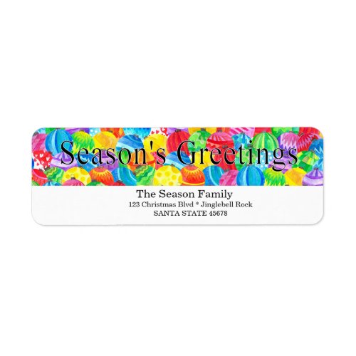 Seasons Greetings handpainted watercolor label