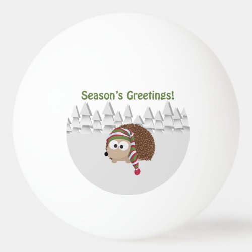 Seasons Greetings Hedgehog Ping Pong Ball