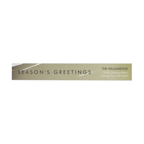 Seasons Greetings Herb Green Paint Brush Swish Wrap Around Label