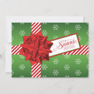 Season's Greetings Holiday Card Faux Gift Box
