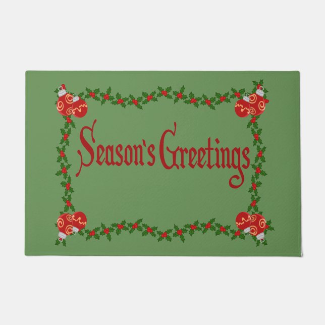 Season's Greetings Holiday Doormat (Front)