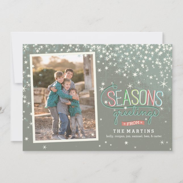 Seasons Greetings Holiday Photo Card (Front)