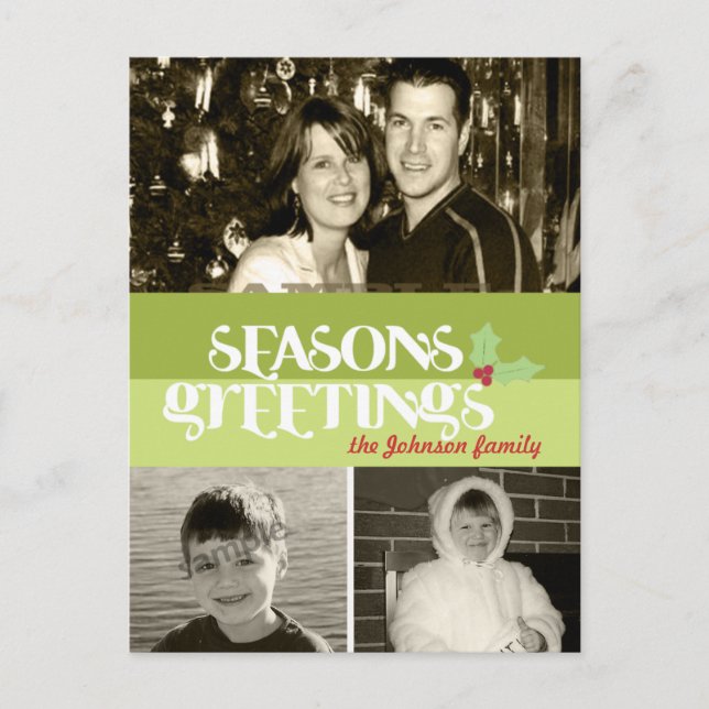 Seasons Greetings Holiday Postcard (Front)