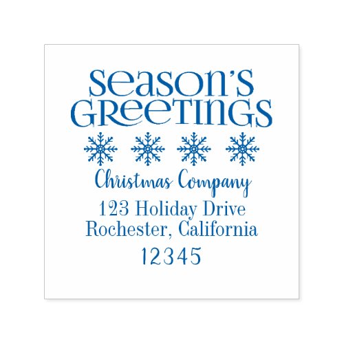 Seasons Greetings Holiday Return Address Self_inking Stamp