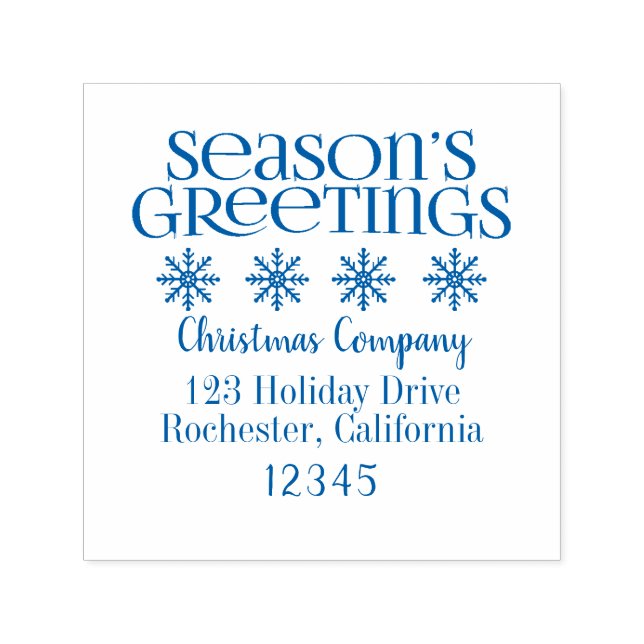 Seasons Greetings Holiday Return Address Self-inking Stamp (Design)