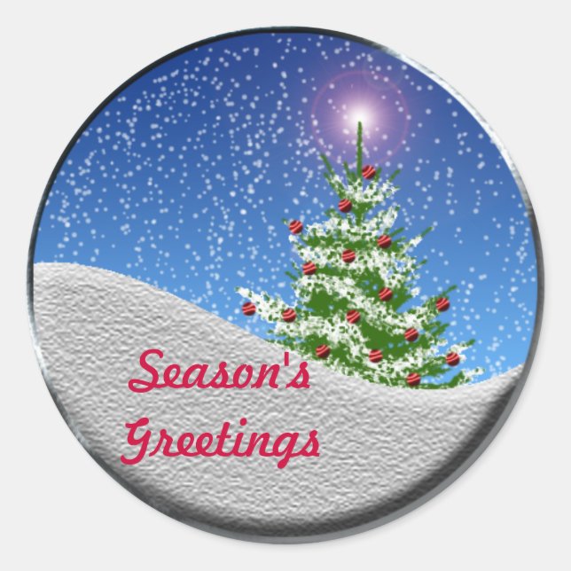 Season's Greetings Holiday Season Card Stickers (Front)