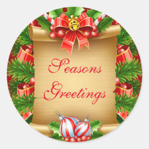Seasons Greetings Holiday Stickers