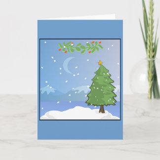 Seasons Greetings Holly and Fir Card