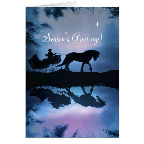 Seasons Greetings Horse Drawn Sleigh