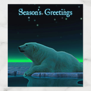 Season's Greetings - Ice Edge Polar Bear Envelope Liner