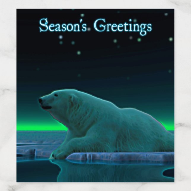 Season's Greetings - Ice Edge Polar Bear Envelope Liner (Design)