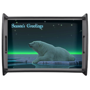 Season's Greetings - Ice Edge Polar Bear Serving Tray