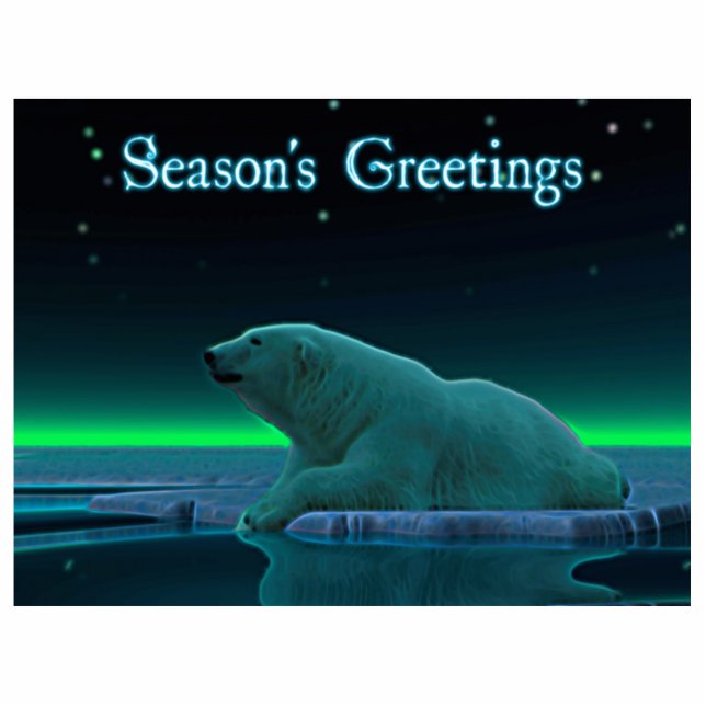 Season's Greetings - Ice Edge Polar Bear Statuette (Front)
