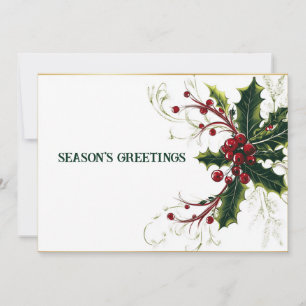 Season's Greetings in Elegant Font Holiday Card