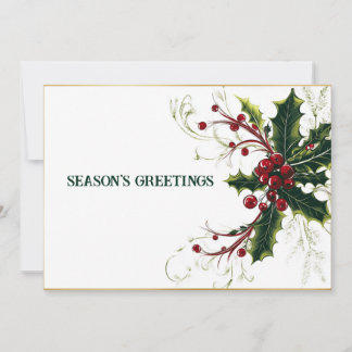 Season's Greetings in Elegant Font Holiday Card