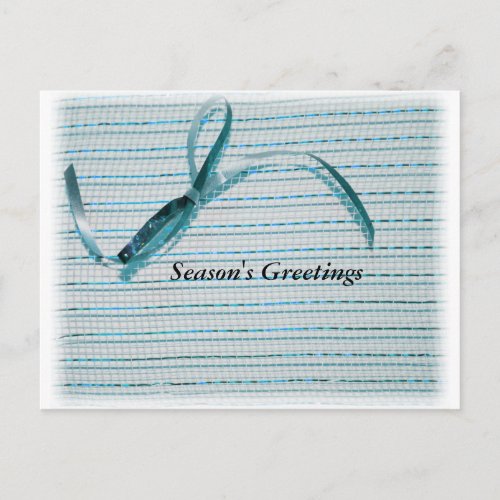 Seasons Greetings in Turquoise Holiday Postcard