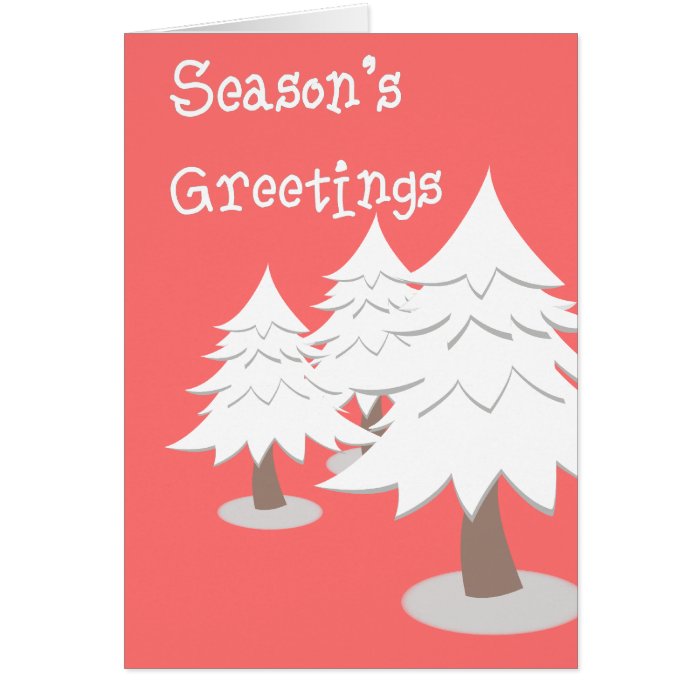 Seasons Greetings in White Greeting Cards