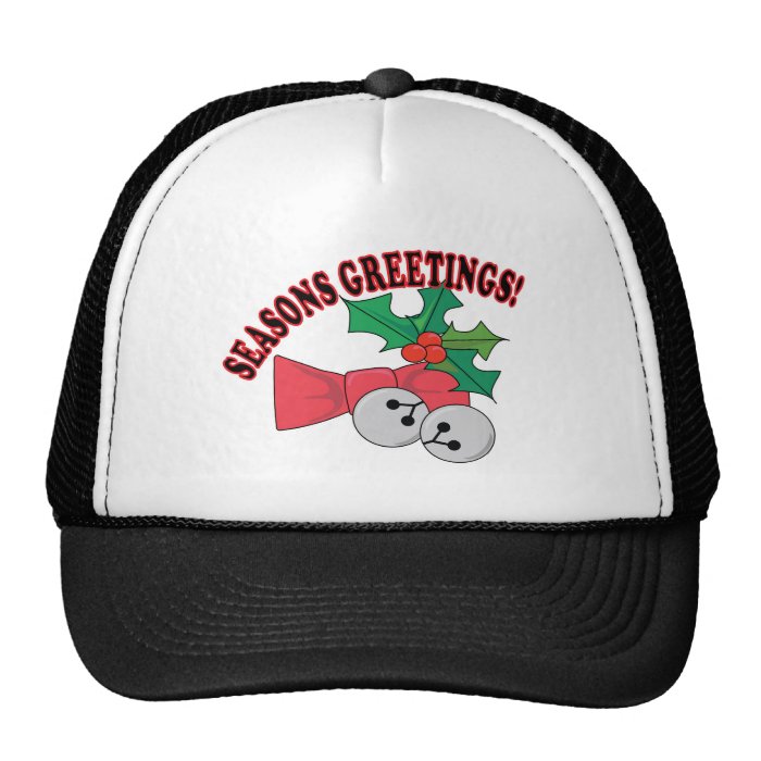 Seasons Greetings Jingle Bells and Holly Mesh Hat