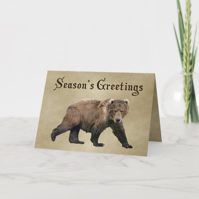 Season's Greetings - Kodiak Bear Holiday Card (Front)