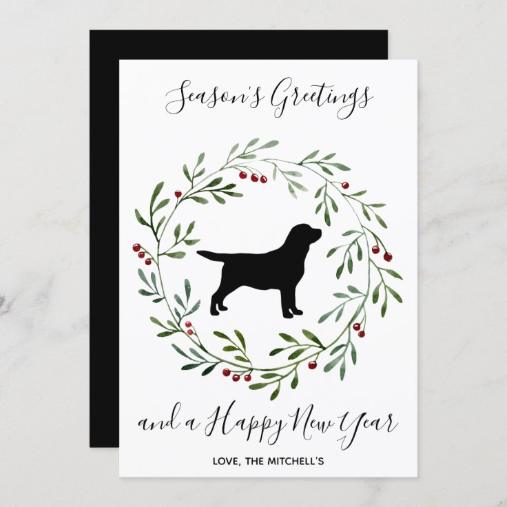 Seasons Greetings Labrador Retriever Elegant Dog Holiday Card Zazzle