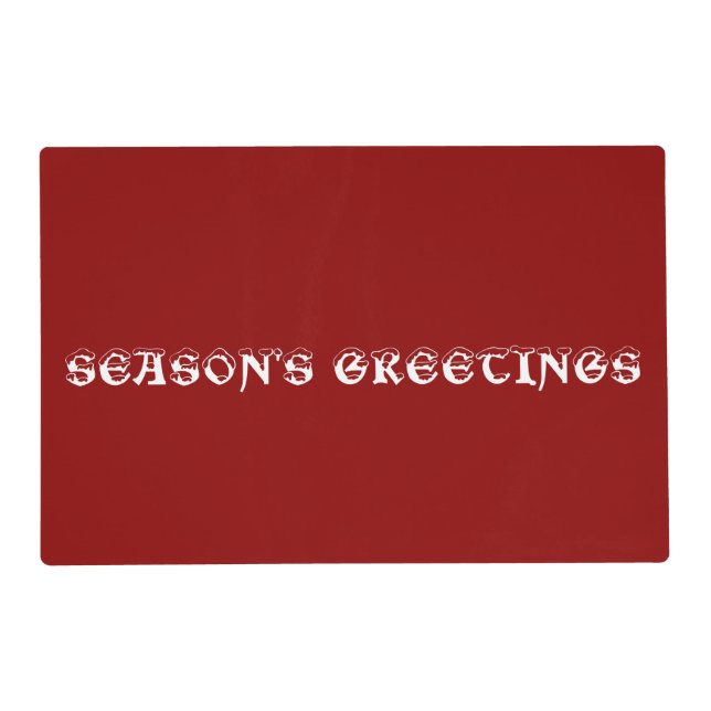 Season's Greetings Laminated Placemat (Front)