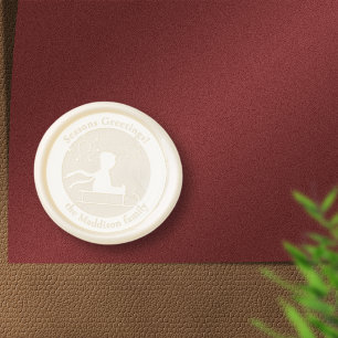 Seasons Greetings Little Winter Sledding Wax Seal Sticker