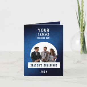 Season's Greetings Logo Custom Photo Business Holiday Card