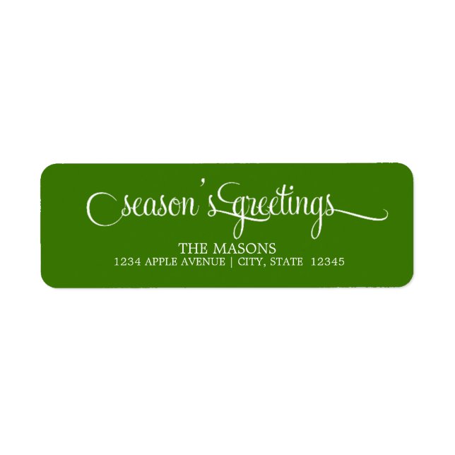 Season's Greetings Lowercase Script | Green Label (Front)
