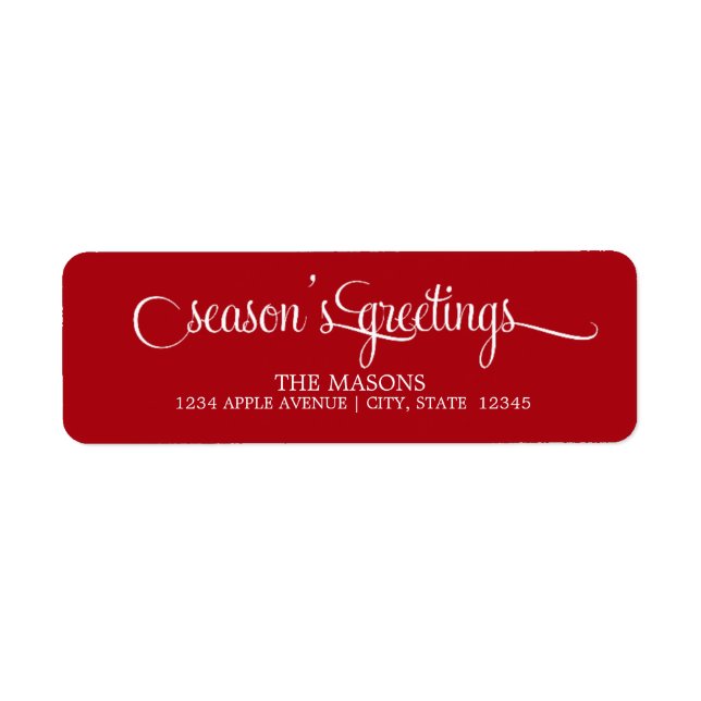 Season's Greetings Lowercase Script | Red Label (Front)